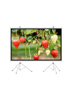 Flash Hawk 120 inch 16:9 Portable Projection Screen, White Fiberglass Material, with 2 Tripod Stands for Outdoor and Indoor Home Theater  - Image 1