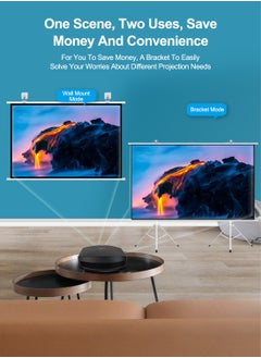 Flash Hawk 120 inch 16:9 Portable Projection Screen, White Fiberglass Material, with 2 Tripod Stands for Outdoor and Indoor Home Theater  - Image 3