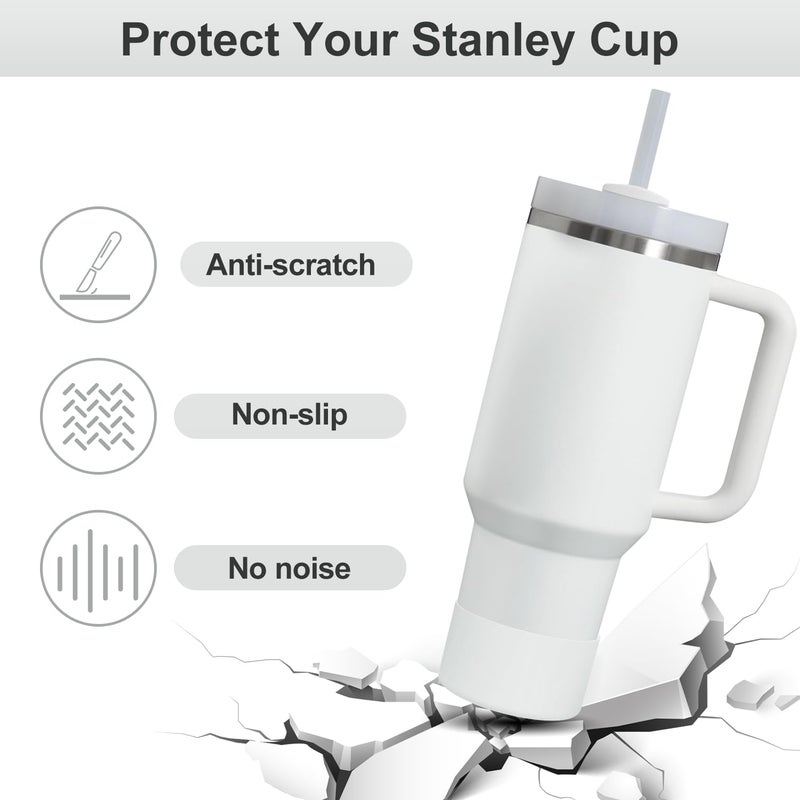 Affute Protective Silicone Boot for Stanley Quencher H2.0 40 30 20 oz & IceFlow Flip 30 20 oz, BPA Free Anti-Noise Anti-Scratch, Stanley Cup Protector Sleeve Cover Boot (Frost) - Image 5