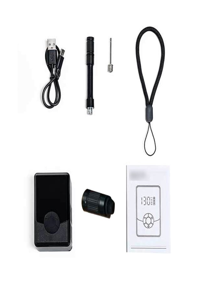 إنلي مضخة هواء محمولة لإطارات الدراجات النارية والدراجات والكرات، مزودة بشاشة عرض رقمية لضغط الهواء. - Image 1