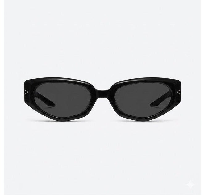 جنتل مونستر نظارات شمسية Gentle Monster DEVON Col.01 55 بتصميم عين القطة للجنسين - أسود/رمادي شفاف - Image 2