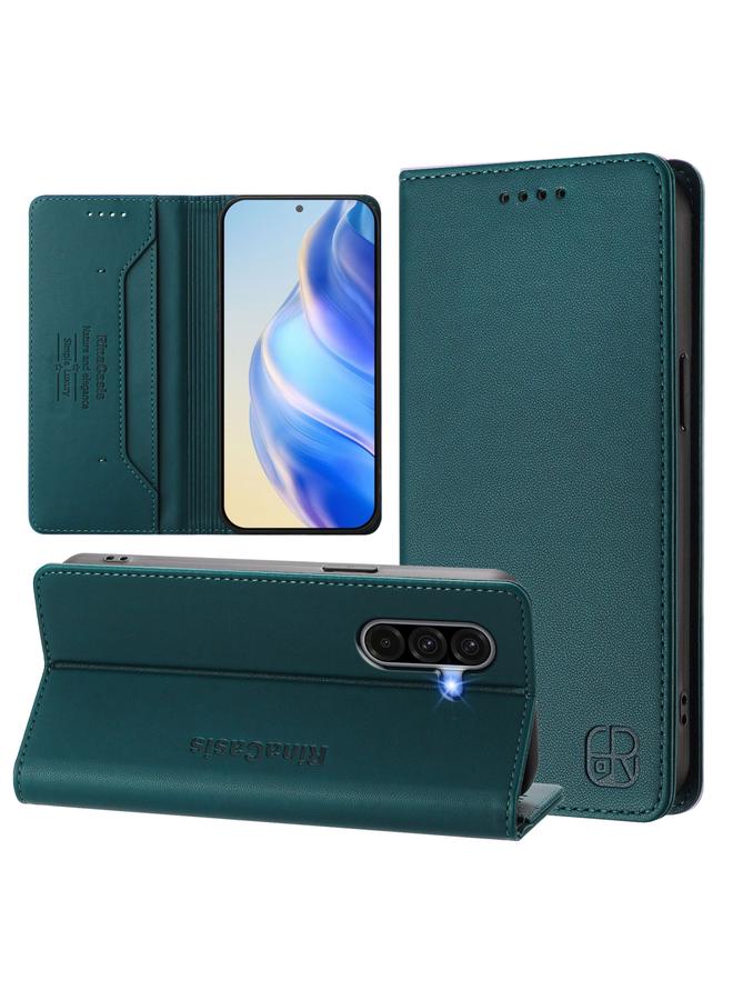 erorex Case For Samsung Galaxy A56 5G RC01 Dual-Folded Magnetic Suction RFID Leather Phone Case - Image 1