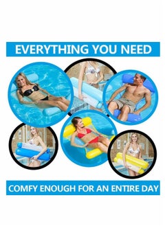 SYOSI Inflatable Water Hammock Water Hammock Pool Lounger 4-in-1 Multi-Purpose Floating Bed Lounge Chair Drifter Saddle Swimming Pool Beach Float Portable Pool Float for Adults Kids  - Image 1