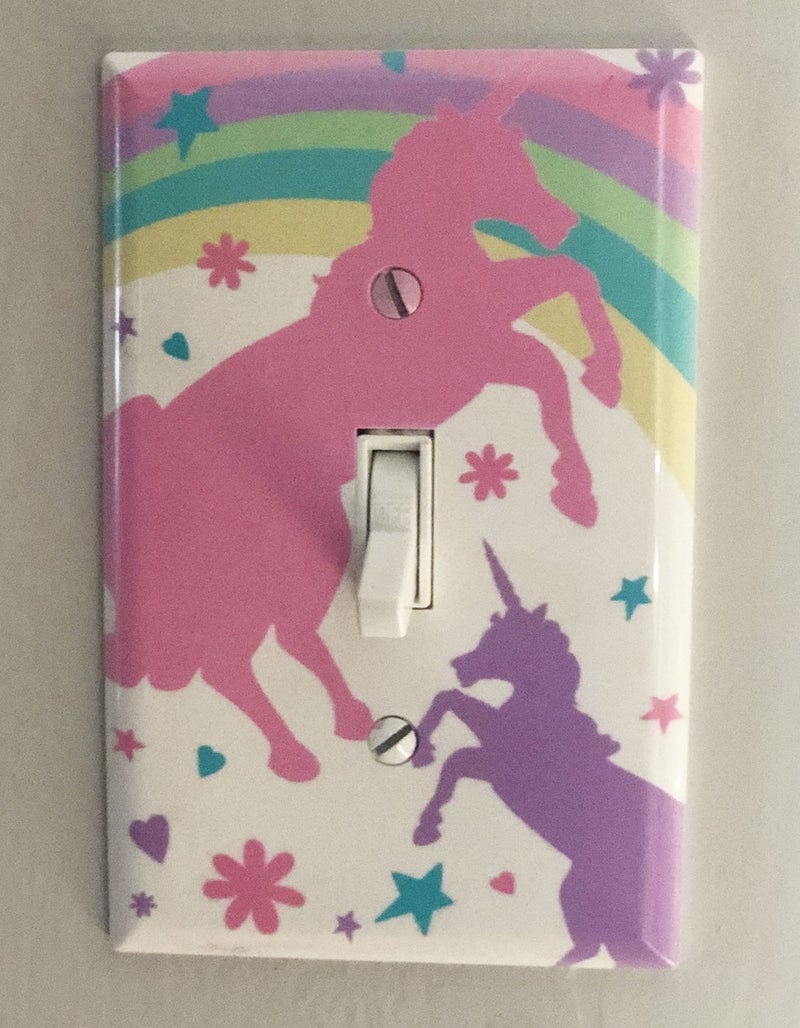 Create-A-Mural Girls Room Decor Light Switch Cover Plate Kids Room, Decorative Wall Accent for Baby Nursery, Teen Toddler Bedroom Bathroom Playroom (Pastel Unicorn) - Image 3