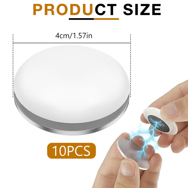 هاسذيب HASTHIP® 10 أزواج من أوزان الستائر المغناطيسية للاستحمام، ومغناطيسات الأقمشة المعدنية القوية، وأزرار الإيقاف المغناطيسية للستائر، والنافذة، والباب، والحمام، وغرفة النوم، والمكتب، والأبيض - Image 2