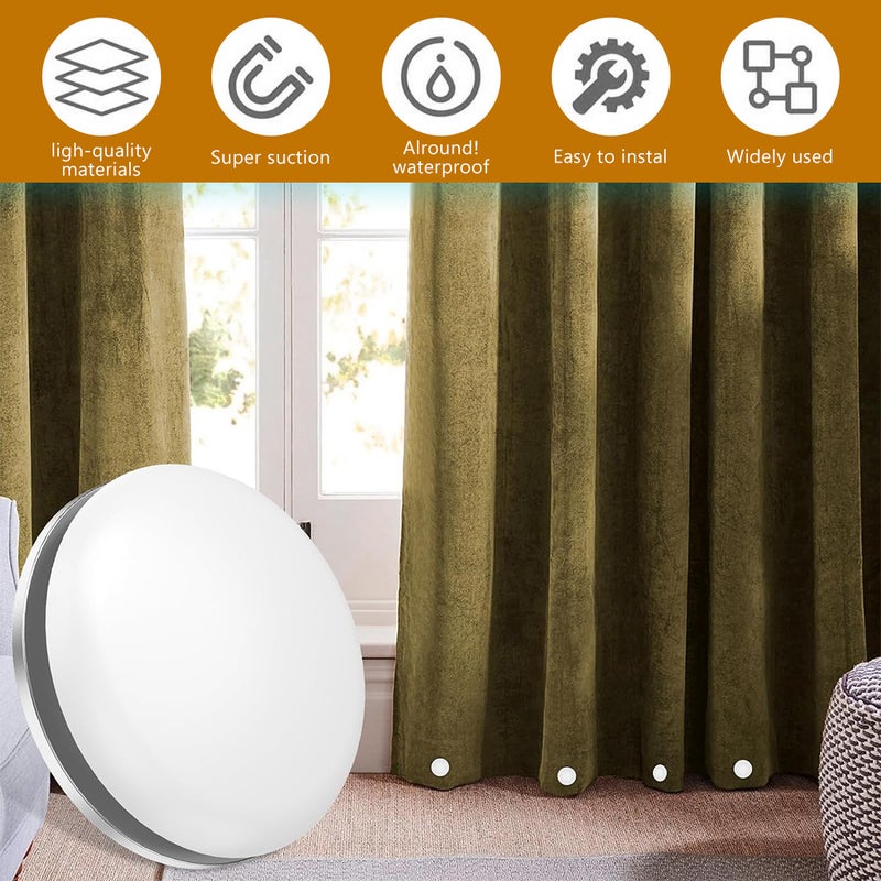 هاسذيب HASTHIP® 10 أزواج من أوزان الستائر المغناطيسية للاستحمام، ومغناطيسات الأقمشة المعدنية القوية، وأزرار الإيقاف المغناطيسية للستائر، والنافذة، والباب، والحمام، وغرفة النوم، والمكتب، والأبيض - Image 5