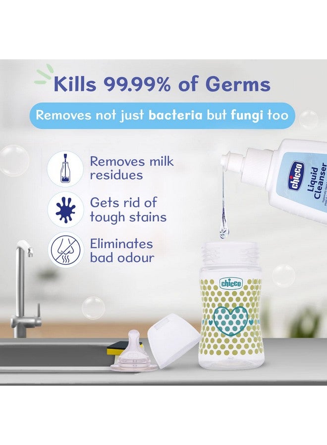 Chicco Liquid Cleanser, 200Ml | Wash For Feeding Bottle, Accessories, Fruits & Vegetables | 100% Food Grade & Natural Ingredients | Kills 99.99% Bacteria & Fungi | Baby Safe, Dermatologically Tested  - Image 4