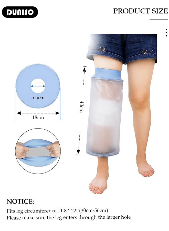 دونيسو Waterproof Knee Cast Cover for Shower Adult, Knee Wound Protector for Knee Replacement Surgery Bandage Cast Wound Burns Broken, Soft Comfortable, Waterproof to Keep Casts and Bandages Dry - Image 2