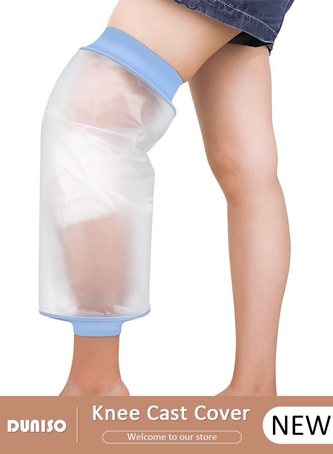 دونيسو Waterproof Knee Cast Cover for Shower Adult, Knee Wound Protector for Knee Replacement Surgery Bandage Cast Wound Burns Broken, Soft Comfortable, Waterproof to Keep Casts and Bandages Dry - Image 1