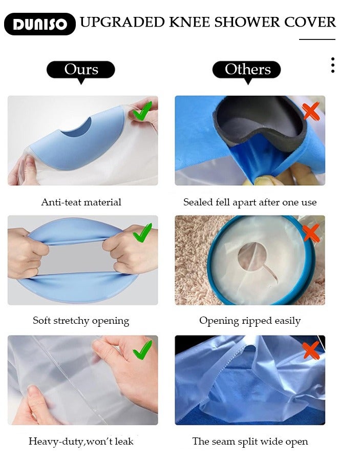 دونيسو Waterproof Knee Cast Cover for Shower Adult, Knee Wound Protector for Knee Replacement Surgery Bandage Cast Wound Burns Broken, Soft Comfortable, Waterproof to Keep Casts and Bandages Dry - Image 4