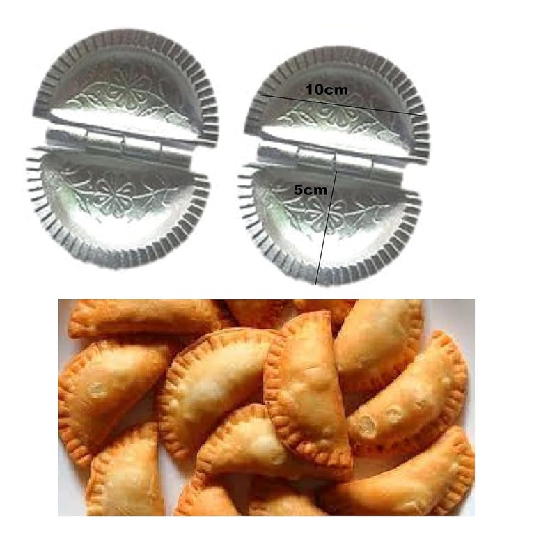 IDEAL PRIME Durable Stainless Steel Skimmer Deep Fry Jhara Gujiya Maker Combo Set Steel Poori Jhara Foor Strainer Frying Jhara Gujiya Sancha Kitchen Tool Set Pack of 2 - Image 5
