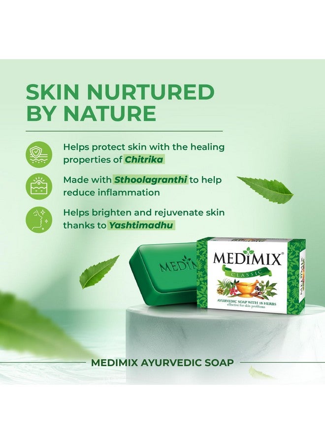 Medimix Medimix Classic Ayurvedic Traditionally Made Soap 150g (4 + 1 Combo Pack) | Infused with 18 Herbs | Effective for Skin Problems - Image 2