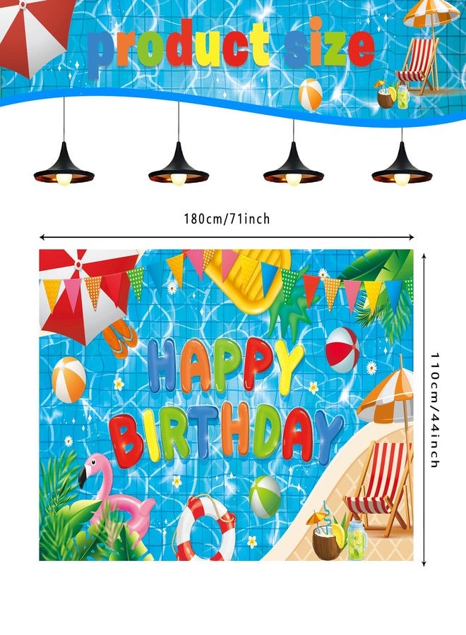 NUTTYBASH Pool Party Birthday Decorations, Happy Birthday Pool Party Banner Backdrop Decorations, Summer Birthday Party Decorations Swimming Pool Party Decorations for Hawaiian Flamingo Party - Image 4