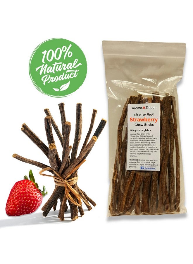 Aroma Depot Aroma Depot Strawberry 8 oz. Flavored Licorice Root Chew Sticks for Humans. 100% Pure Natural | Oral Health & Fresh Bearth | Individual Sticks are 6.5-7 inches Long. Glycyrrhiza Glabra from Turkey. - Image 3