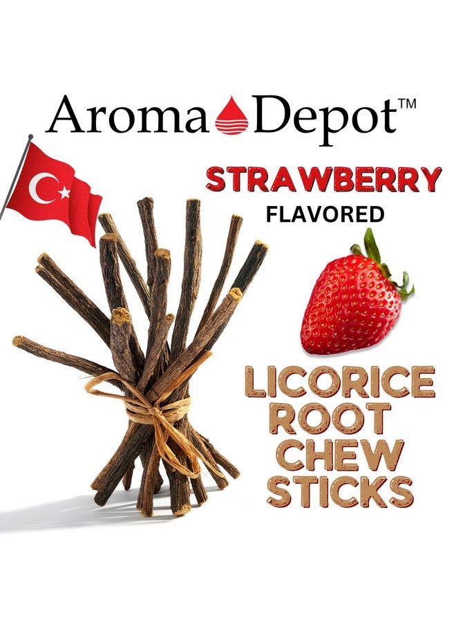 Aroma Depot Aroma Depot Strawberry 8 oz. Flavored Licorice Root Chew Sticks for Humans. 100% Pure Natural | Oral Health & Fresh Bearth | Individual Sticks are 6.5-7 inches Long. Glycyrrhiza Glabra from Turkey. - Image 2