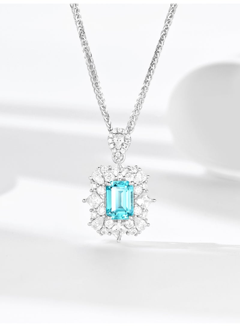 Elegant and grand artificial Sapphire gemstone pendant necklace - Image 2