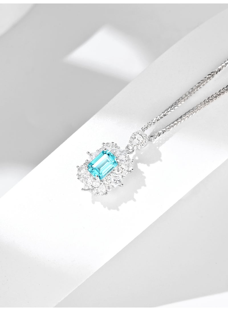 Elegant and grand artificial Sapphire gemstone pendant necklace - Image 3