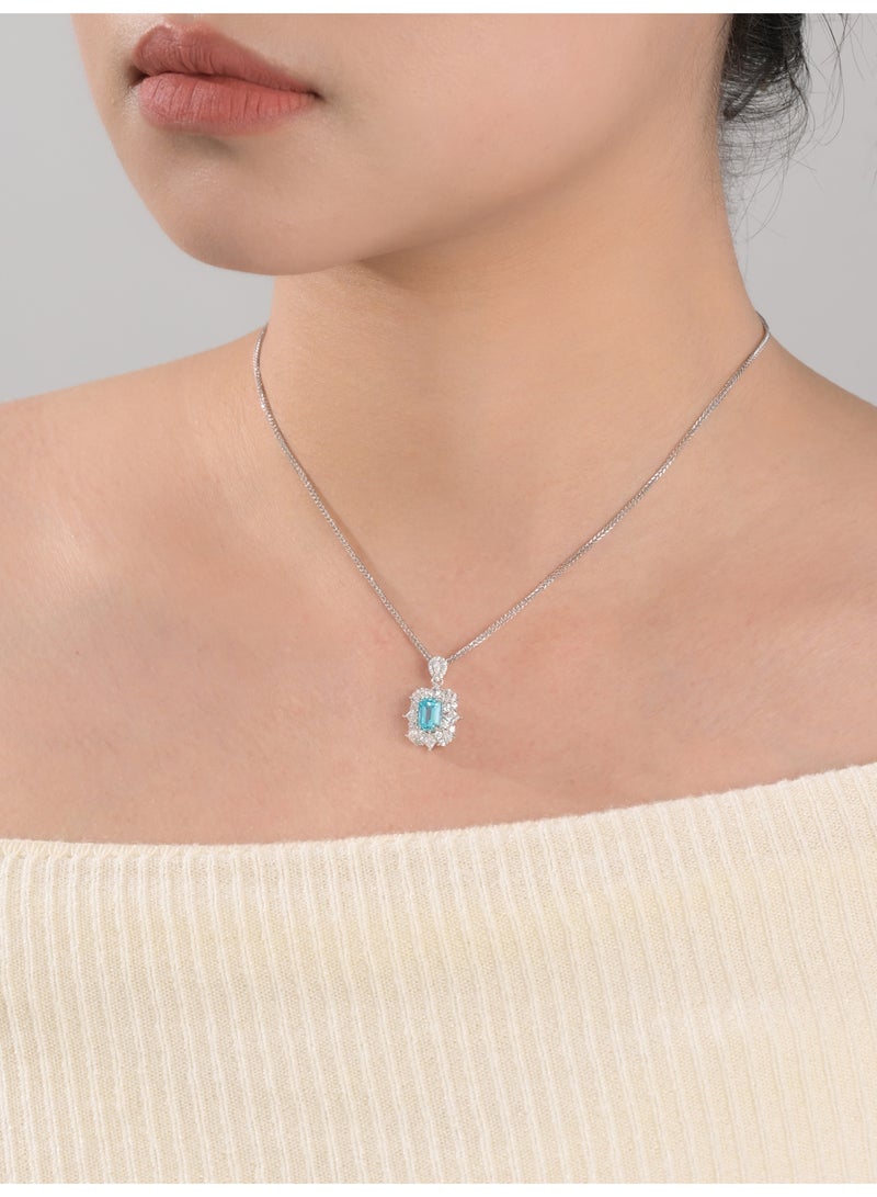 Elegant and grand artificial Sapphire gemstone pendant necklace - Image 5