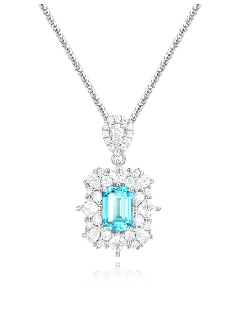 Field necklace for ladies  artificial blue diamond Pendant Necklace diamond necklace - Image 1