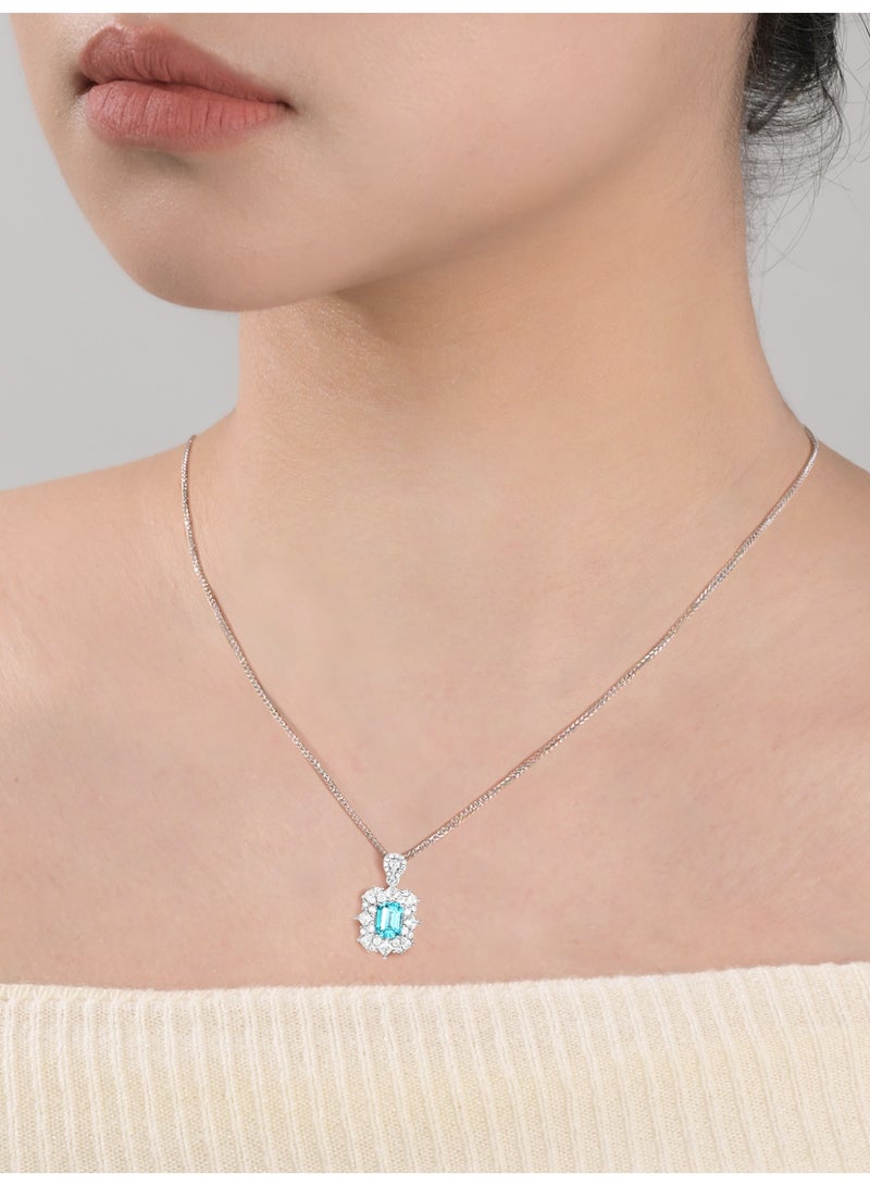 Field necklace for ladies  artificial blue diamond Pendant Necklace diamond necklace - Image 5