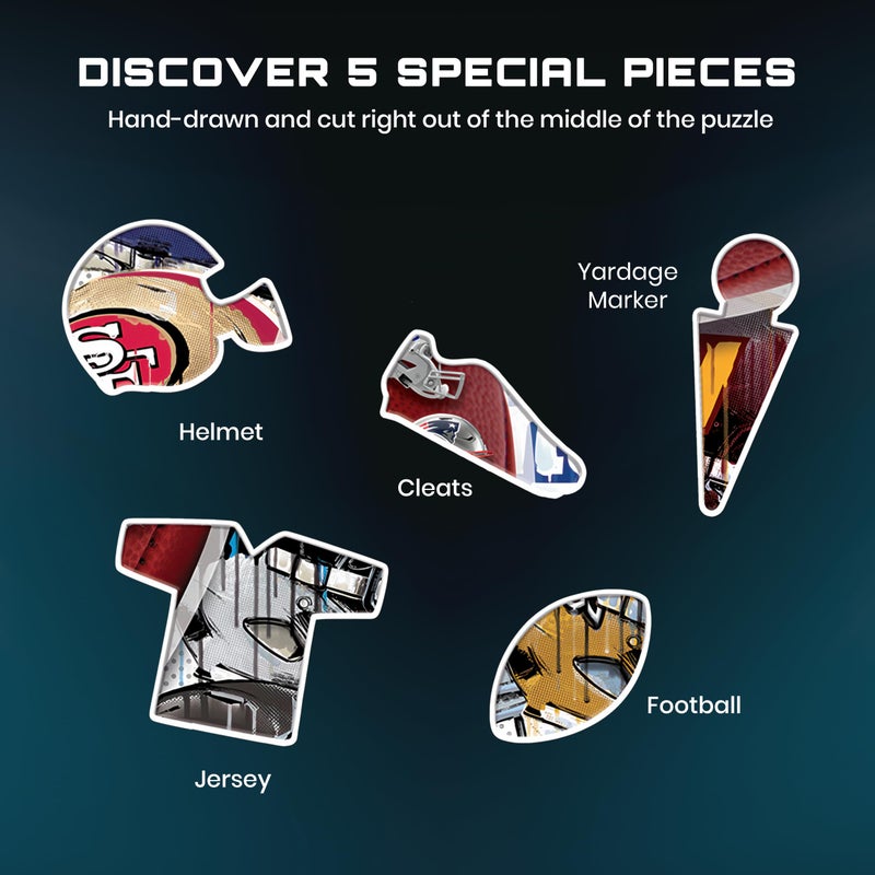 MasterPieces 500-Piece NFL Drip Art Helmet Shaped Puzzle - Perfect for NFL Fanatics - 25"x22" - Image 5