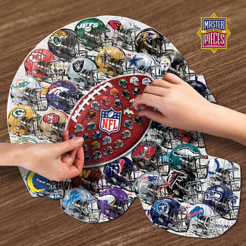 MasterPieces 500-Piece NFL Drip Art Helmet Shaped Puzzle - Perfect for NFL Fanatics - 25"x22" - Image 2