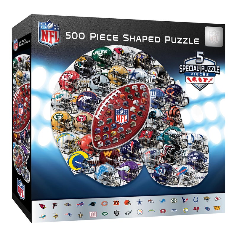 MasterPieces 500-Piece NFL Drip Art Helmet Shaped Puzzle - Perfect for NFL Fanatics - 25"x22" - Image 1