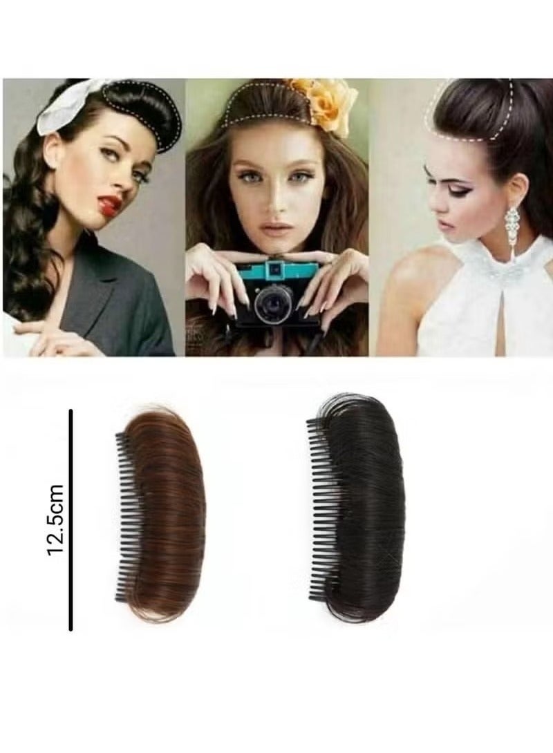 4 PCS Invisible Fluffy Hair Pad Puff Hair Head Cushion Synthetic Hair Pad Clip Invisible False Hair Clip Bun Bump It Up Volume Hair Base for Women Girls - Image 3