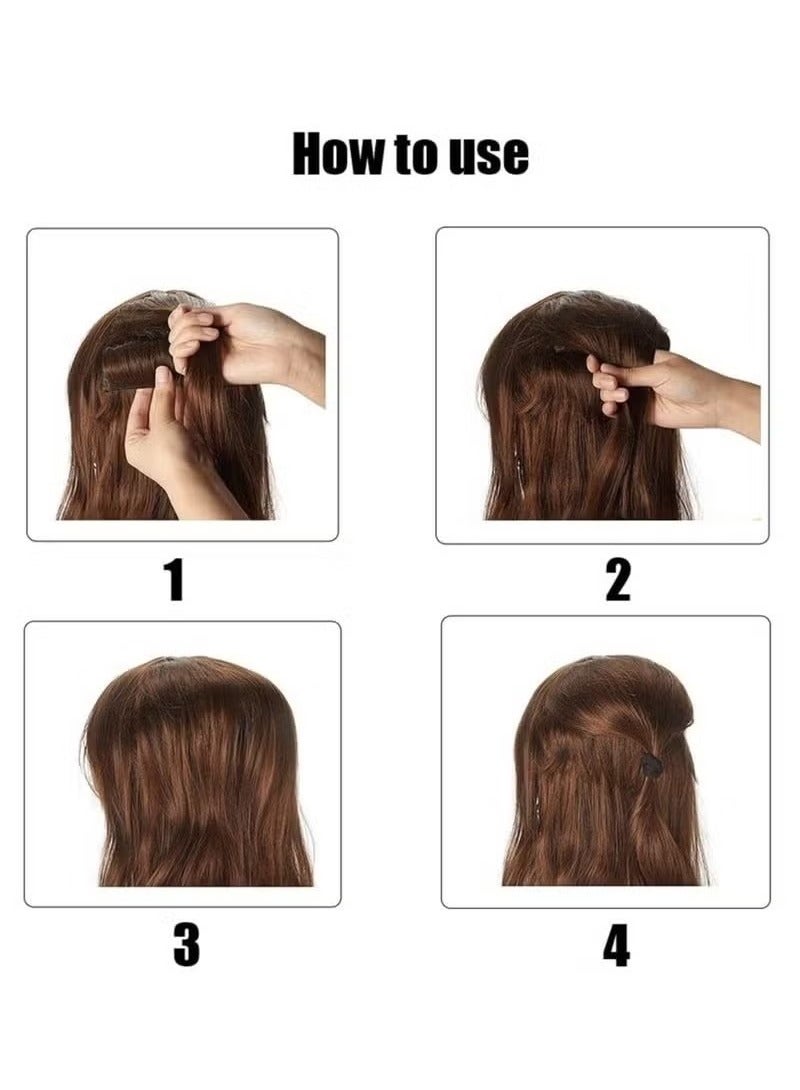 4 PCS Invisible Fluffy Hair Pad Puff Hair Head Cushion Synthetic Hair Pad Clip Invisible False Hair Clip Bun Bump It Up Volume Hair Base for Women Girls - Image 2