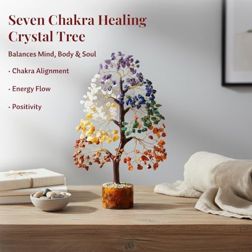 ZAICUS 7 Chakra Crystal Money Tree – Feng Shui Bonsai Tree for Home & Office Decor | Energy Healing & Prosperity Gift Item - Image 2