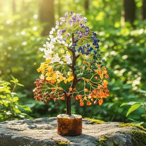 ZAICUS 7 Chakra Crystal Money Tree – Feng Shui Bonsai Tree for Home & Office Decor | Energy Healing & Prosperity Gift Item - Image 5