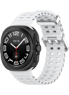 ZORE Galaxy Watch Ultra 47MM KRD-118 Serrated Design Silicone Strap-White  - Image 1