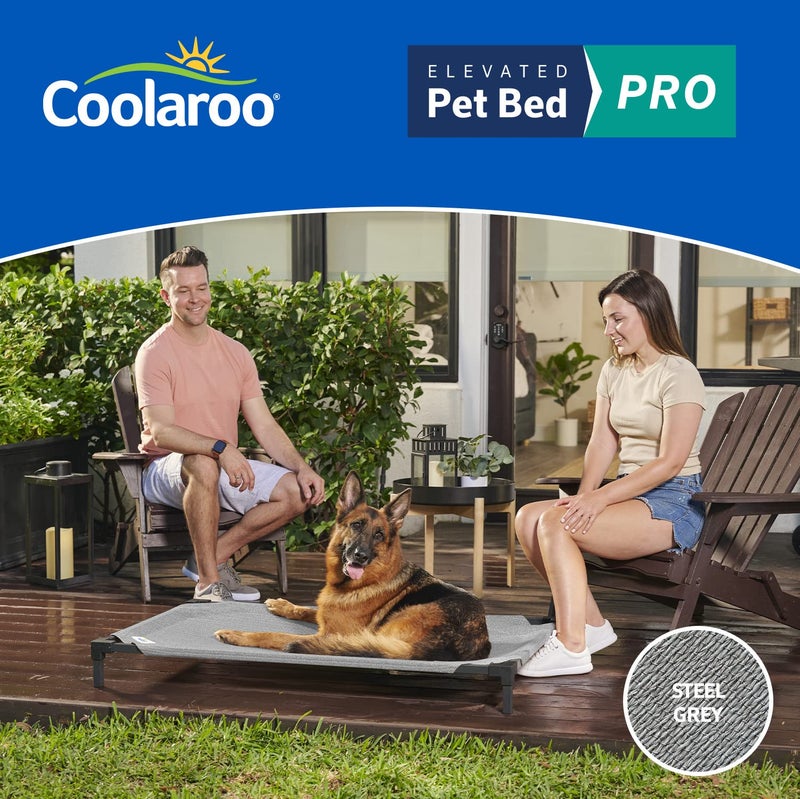 COOLAROO Cooling Elevated Dog Bed PRO Standard, Fits in 48in Crate, Easy Assembly Frame, Steel Grey. - Image 5