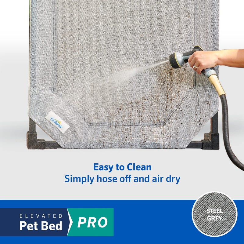 COOLAROO Cooling Elevated Dog Bed PRO Standard, Fits in 48in Crate, Easy Assembly Frame, Steel Grey. - Image 3