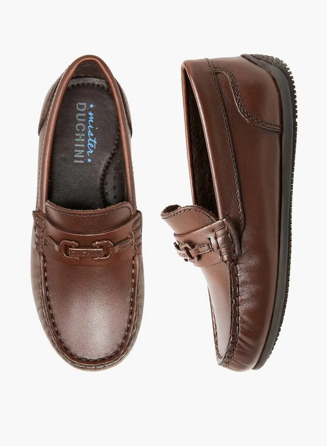 Mister Duchini Boys Metal Accent Loafers