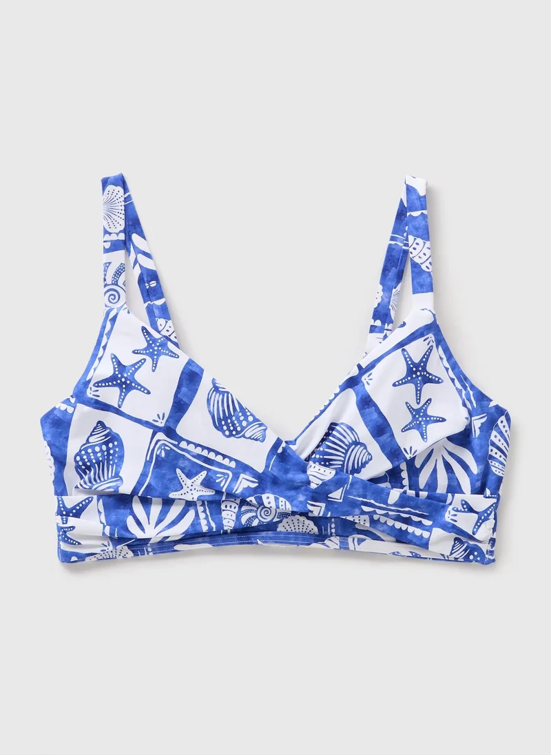 Matalan DD+ Blue Shell Tile Bikini Top