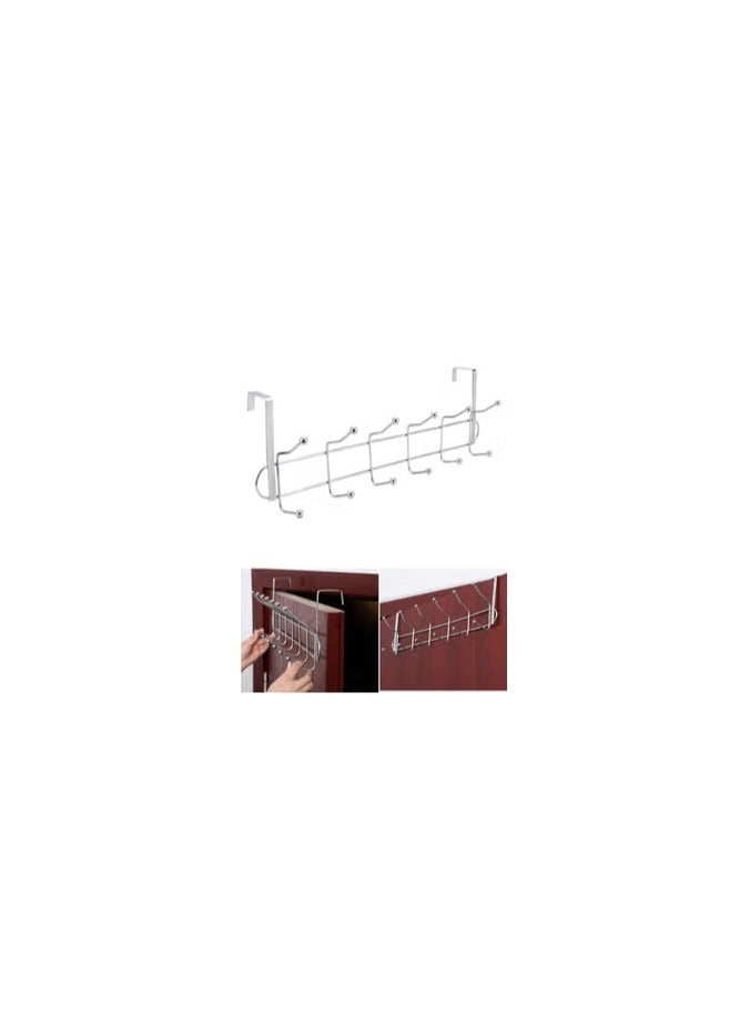 Spaceshoop Metal door hanger 6 hooks without nails  - Image 1