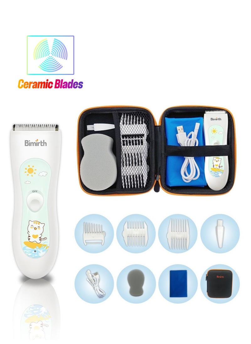 Bimirth - Baby Hair Clipper, Silent Hair Trimmer for Kids and Children, Waterproof  Electric Rechargeable Haircut Kit - Image 1