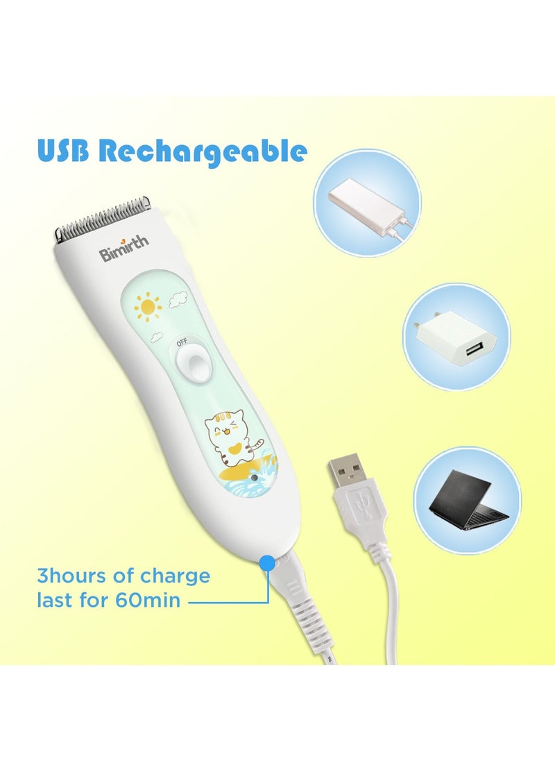 Bimirth - Baby Hair Clipper, Silent Hair Trimmer for Kids and Children, Waterproof  Electric Rechargeable Haircut Kit - Image 1