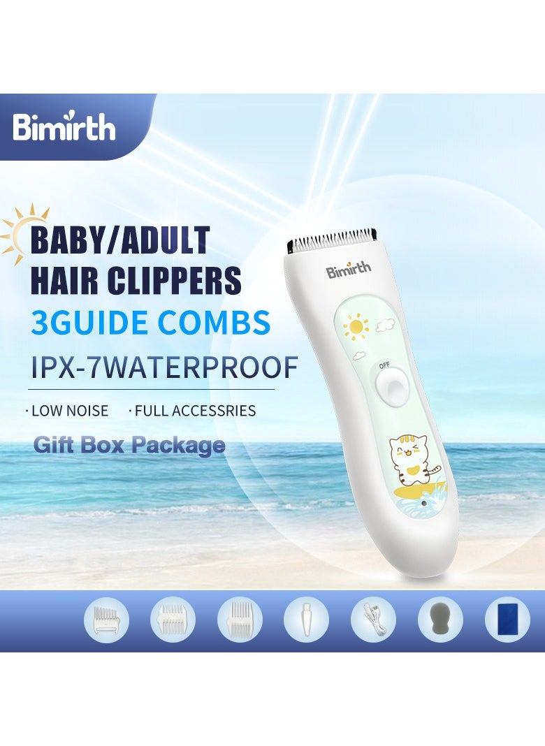 Bimirth - Baby Hair Clipper, Silent Hair Trimmer for Kids and Children, Waterproof  Electric Rechargeable Haircut Kit - Image 1