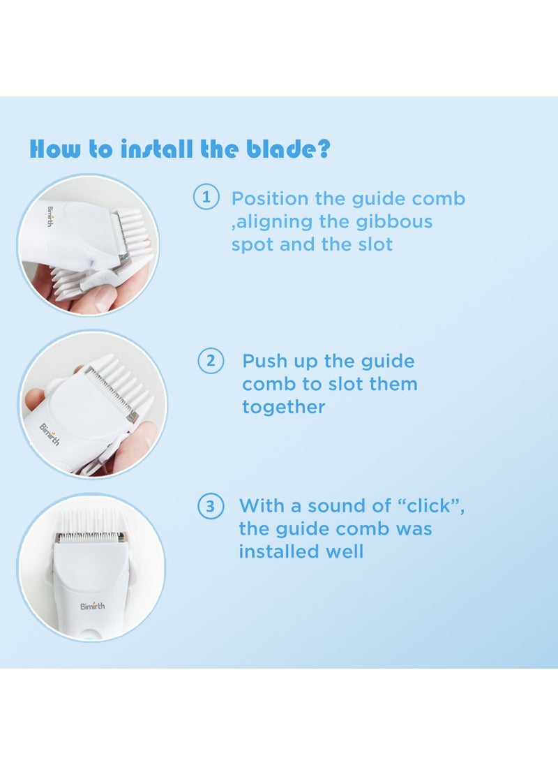Bimirth - Baby Hair Clipper, Silent Hair Trimmer for Kids and Children, Waterproof  Electric Rechargeable Haircut Kit - Image 1