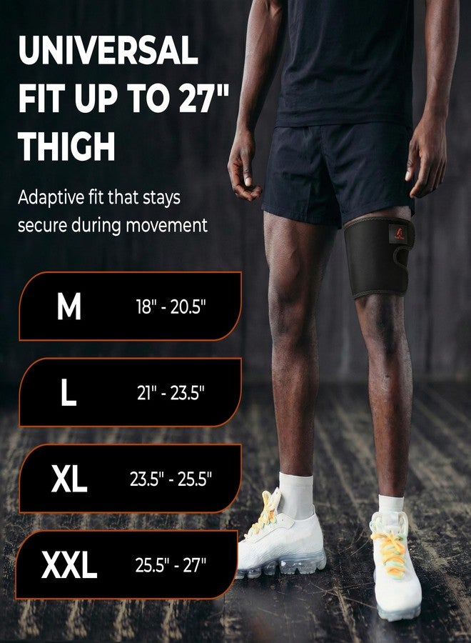 Trend Changer Thigh Compression Sleeve, Hamstring Compression Sleeve for Injury Support and Recovery - Adjustable Neoprene Thigh Brace with Hook and Loop Straps for Running, Cycling, Basketball - Men and Women - Image 3