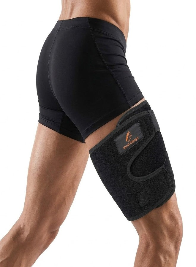 Trend Changer Thigh Compression Sleeve, Hamstring Compression Sleeve for Injury Support and Recovery - Adjustable Neoprene Thigh Brace with Hook and Loop Straps for Running, Cycling, Basketball - Men and Women - Image 1