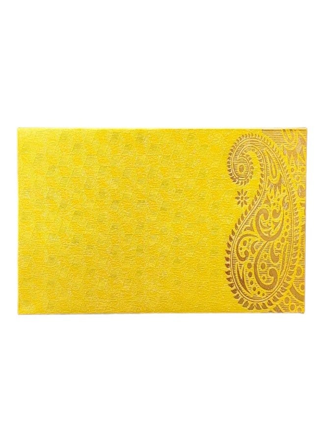 DIP Pack of 25 Matellic Colourful Designer Shagun Lifafa/Money Gift Envelope with Golden Ambi for Gifting Money on any occasion (Yellow, 25 pcs) - Image 3