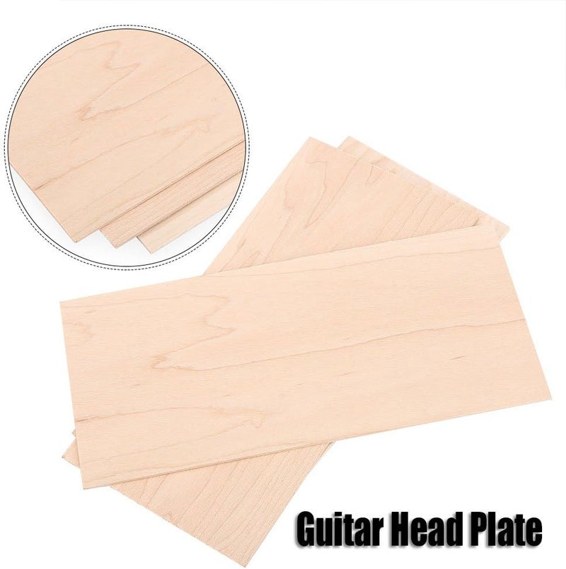 Dilwe Maple Guitar Headplate, 3Pcs Maple Wood Guitar Head Veneer Shell Sheet Headplate Replacement Part for Luthiers DIY - Image 4