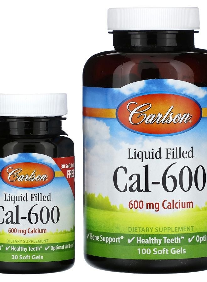 Liquid Filled Cal-600 600 mg 100 + 30  Softgels
