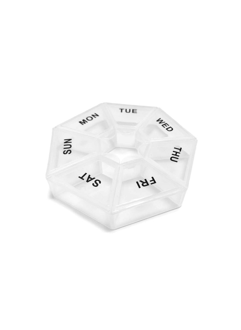 منظم حبوب أسبوعي لمدة 7 أيام علبة بلاستيكية شفافة للأدوية والفيتامينات للسفر والعمل والاستخدام المنزلي - Image 1