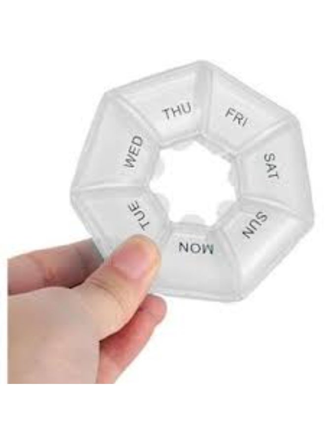 منظم حبوب أسبوعي لمدة 7 أيام علبة بلاستيكية شفافة للأدوية والفيتامينات للسفر والعمل والاستخدام المنزلي - Image 3