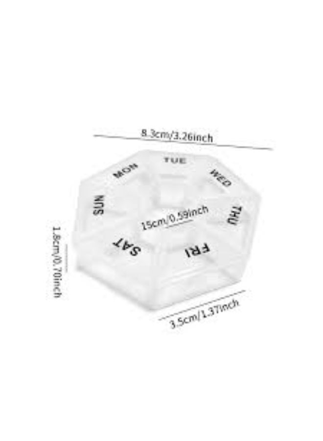 منظم حبوب أسبوعي لمدة 7 أيام علبة بلاستيكية شفافة للأدوية والفيتامينات للسفر والعمل والاستخدام المنزلي - Image 5