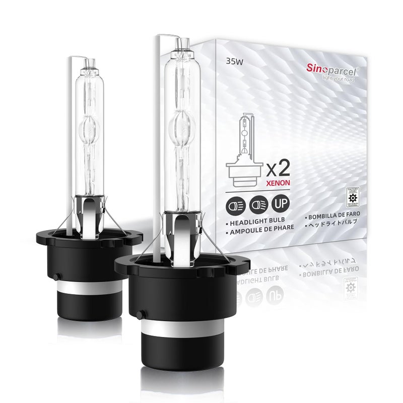 Sinoparcel D4S Xenon Bulb -2 Years Warranty- 35W 42V 6000K HID Headlight Replacement -Discharge Lamp- Pack of 2 -Compatible with 42402 66440 42402XV